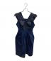 ELENDEEK（エレンディーク）の古着「プリーツVネックワンピース」｜ネイビー