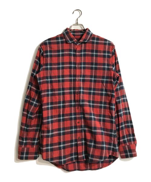 DSQUARED2（ディースクエアード）DSQUARED2 (ディースクエアード) ネルシャツ レッド×ネイビー サイズ:44の古着・服飾アイテム