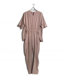 ebure（エブール）の古着「ウエストギャザー オールインワンサロペット」｜ピンク