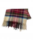 JOHNSTONS OF ELGINジョンストンズオブエルガン）の古着「カシミヤチェックマフラー」｜ベージュ×レッド