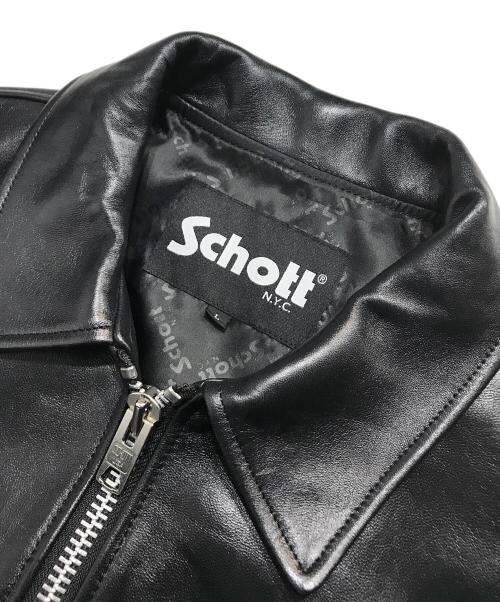 Schott（ショット）Schott (ショット) FREAK'S STORE (フリークスストア) 別注シープレザージップブルゾン ブラック サイズ:Lの古着・服飾アイテム