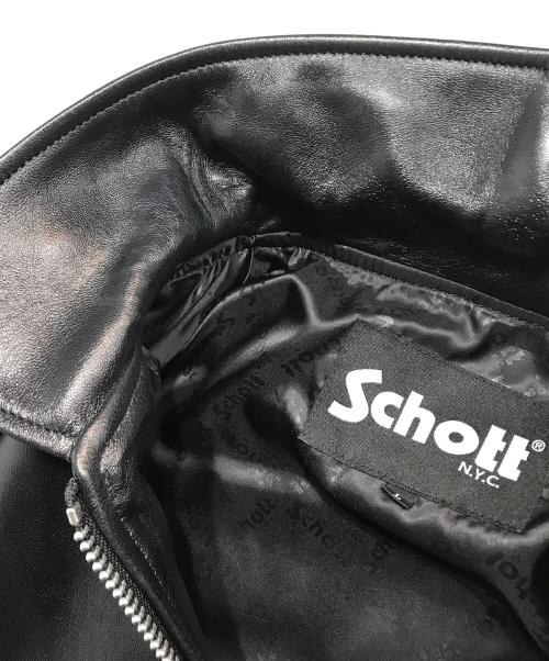 Schott（ショット）Schott (ショット) FREAK'S STORE (フリークスストア) 別注シープレザージップブルゾン ブラック サイズ:Lの古着・服飾アイテム