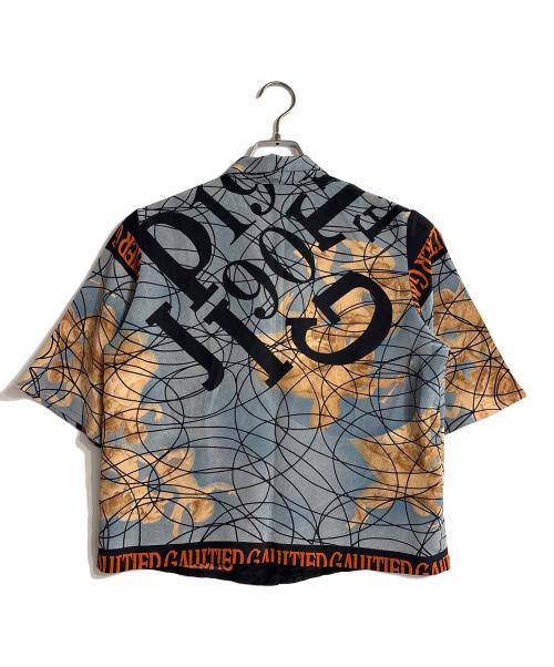 JUNIOR GAULTIER（ジュニアゴルチエ）JUNIOR GAULTIER (ジュニアゴルチエ) エンジェルロゴ総柄オープンカラーシャツ ブルー サイズ:表記なしの古着・服飾アイテム