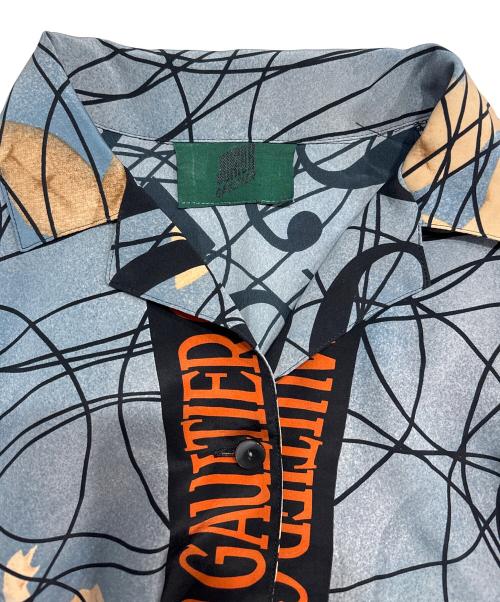 JUNIOR GAULTIER（ジュニアゴルチエ）JUNIOR GAULTIER (ジュニアゴルチエ) エンジェルロゴ総柄オープンカラーシャツ ブルー サイズ:表記なしの古着・服飾アイテム