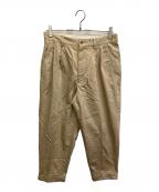 SCYEBASICSサイベーシックス）の古着「BASICS SAN JOAQUIN COTTON CHINO PLEATED TROUSERS」｜ベージュ