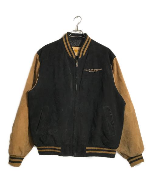 Hard Rock cafe（ハードロックカフェ）Hard Rock cafe (ハードロックカフェ) スウェードスタジャン ブラック×ブラウン サイズ:XLの古着・服飾アイテム