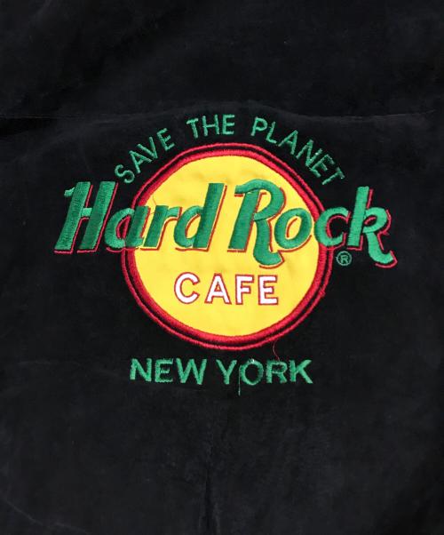 Hard Rock cafe（ハードロックカフェ）Hard Rock cafe (ハードロックカフェ) スウェードスタジャン ブラック×ブラウン サイズ:XLの古着・服飾アイテム