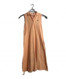 LACOSTE（ラコステ）の古着「ベルトデザインノースリーブポロドレス」｜オレンジ