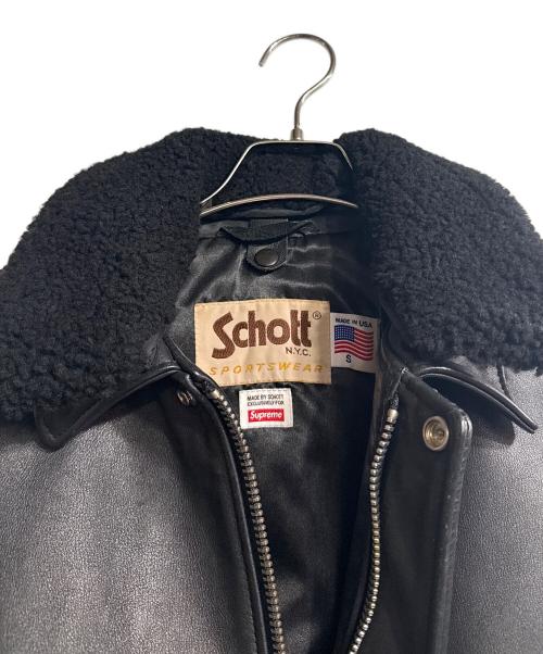 SUPREME（シュプリーム）Supreme (シュプリーム) Schott (ショット) 16AW A-2 Leather Jacket ブラック サイズ:Sの古着・服飾アイテム