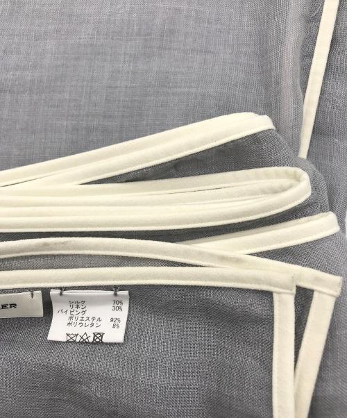 ASAUCE MELER（アソースメレ）ASAUCE MELER (アソースメレ) パイピングシルクリネンスカーフ グレーの古着・服飾アイテム