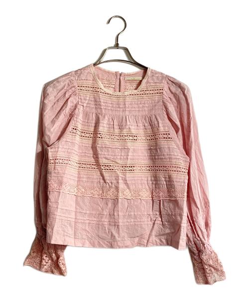 ne quittez pas（ヌキテパ）ne quittez pas (ヌキテパ) Cotton Dobby Pintuck & Lace Blouse ピンク サイズ:表記無しの古着・服飾アイテム