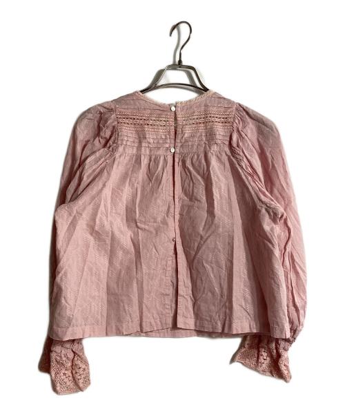 ne quittez pas（ヌキテパ）ne quittez pas (ヌキテパ) Cotton Dobby Pintuck & Lace Blouse ピンク サイズ:表記無しの古着・服飾アイテム