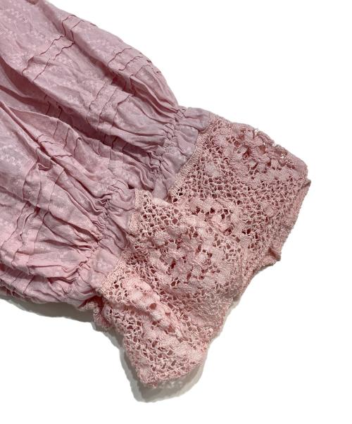 ne quittez pas（ヌキテパ）ne quittez pas (ヌキテパ) Cotton Dobby Pintuck & Lace Blouse ピンク サイズ:表記無しの古着・服飾アイテム