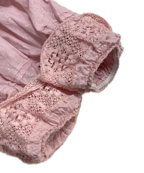 ne quittez pas（ヌキテパ）ne quittez pas (ヌキテパ) Cotton Dobby Pintuck & Lace Blouse ピンク サイズ:表記無しの古着・服飾アイテム