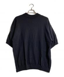 H BEAUTY&YOUTH（エイチ ビューティー&ユース）の古着「MOCK NECK SHORT SLEEVE KNIT」｜ブラック