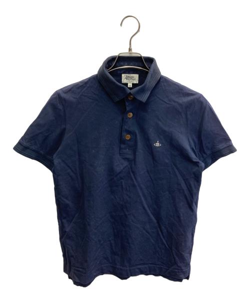 Vivienne Westwood man（ヴィヴィアン ウェストウッド マン）Vivienne Westwood man (ヴィヴィアン ウェストウッド マン) オーブ刺繍ポロシャツ ネイビー サイズ:48の古着・服飾アイテム