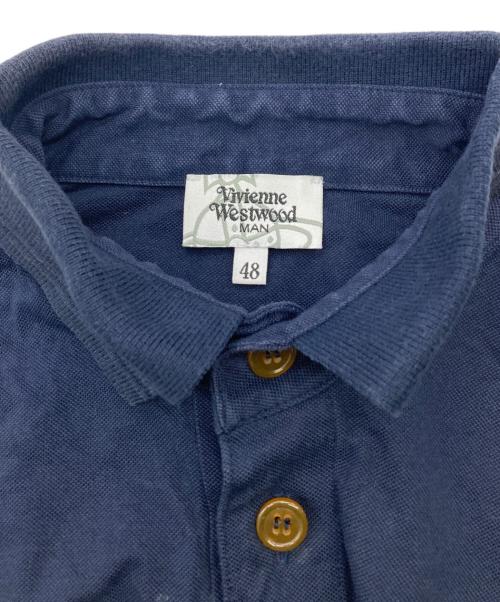Vivienne Westwood man（ヴィヴィアン ウェストウッド マン）Vivienne Westwood man (ヴィヴィアン ウェストウッド マン) オーブ刺繍ポロシャツ ネイビー サイズ:48の古着・服飾アイテム