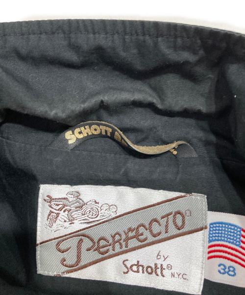 SCHOTT BROS.（ショット）SCHOTT BROS. (ショットブロス) コットンダブルライダースジャケット ブラック サイズ:38の古着・服飾アイテム