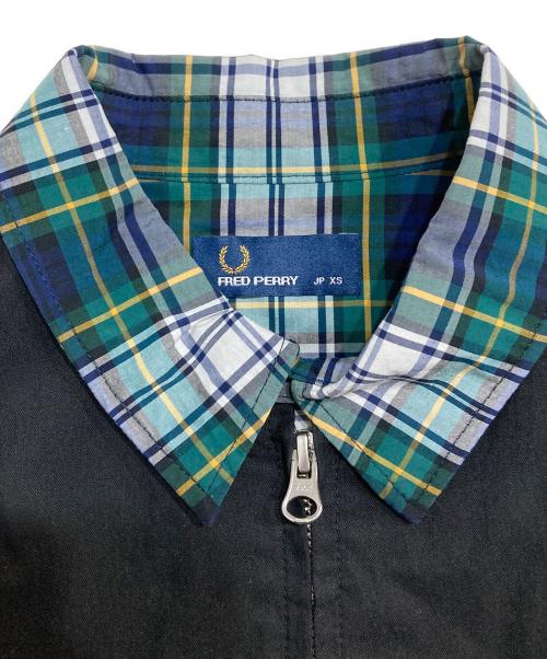 FRED PERRY（フレッドペリー）FRED PERRY (フレッドペリー) タータンカラー ハリントン ジャケット ブラック サイズ:XSの古着・服飾アイテム