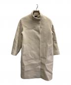 23区ニジュウサンク）の古着「ダブルクロスベロアスタンドカラーコート」｜ベージュ