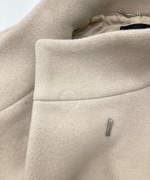 23区（ニジュウサンク）23区 (ニジュウサンク) ダブルクロスベロアスタンドカラーコート ベージュ サイズ:38の古着・服飾アイテム