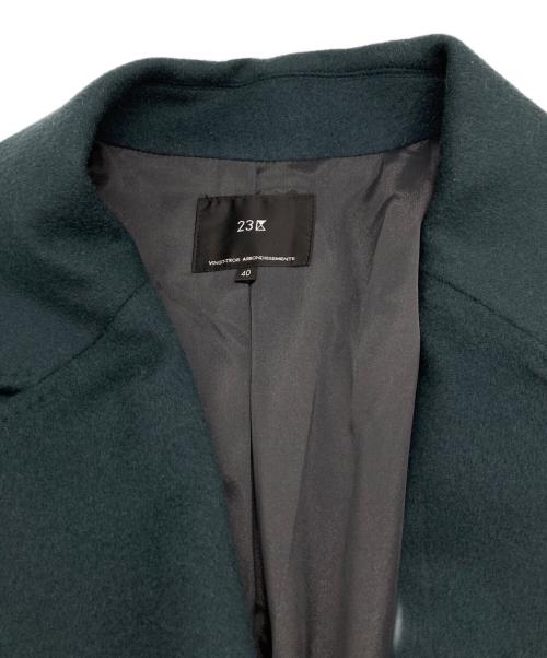 23区（ニジュウサンク）23区 (ニジュウサンク) ウールカシミヤビーバー チェスターコート ブルー サイズ:40の古着・服飾アイテム