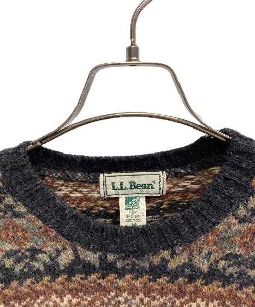 L.L.Bean（エルエルビーン）L.L.Bean (エルエルビーン) フェアアイル柄ウールニットセーター ブラウン サイズ:Mの古着・服飾アイテム