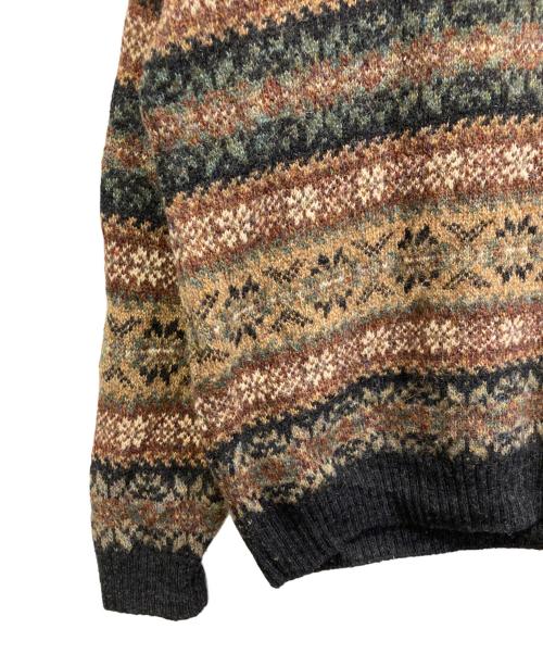 L.L.Bean（エルエルビーン）L.L.Bean (エルエルビーン) フェアアイル柄ウールニットセーター ブラウン サイズ:Mの古着・服飾アイテム