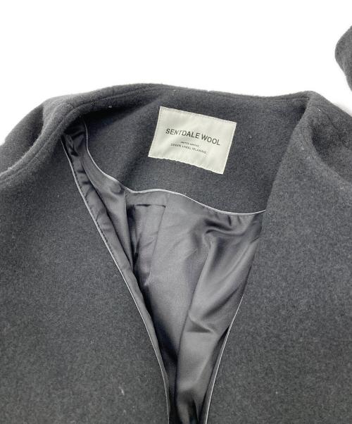 green label relaxing（グリーンレーベルリラクシング）green label relaxing (グリーンレーベルリラクシング) SENTDALE WOOLノーカラーミドルコート グレー サイズ:38の古着・服飾アイテム