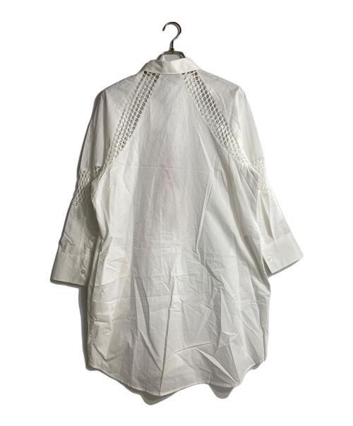 MSGM（エムエスジーエム）MSGM (エムエスジーエム) MESH MIX LONG BLOUSE ホワイト サイズ:Freeの古着・服飾アイテム