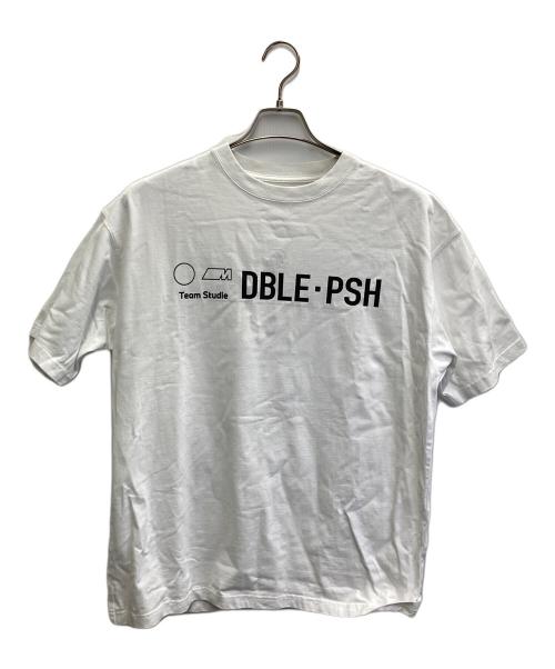 TAIN DOUBLE PUSH（タイン ダブルプッシュ）tain double push (タイン ダブルプッシュ) プリントTシャツ ホワイト サイズ:表記無しの古着・服飾アイテム