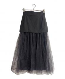 Whim Gazette（ウィムガゼット）の古着「チュールキリカエスカート」｜ブラック