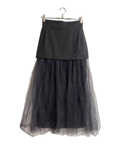 Whim Gazette（ウィムガゼット）Whim Gazette (ウィムガゼット) チュールキリカエスカート ブラック サイズ:38の古着・服飾アイテム