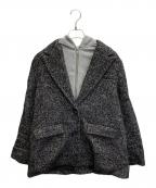 Mila Owenミラオーウェン）の古着「フードドッキングシングルブレストジャケット」｜ブラック