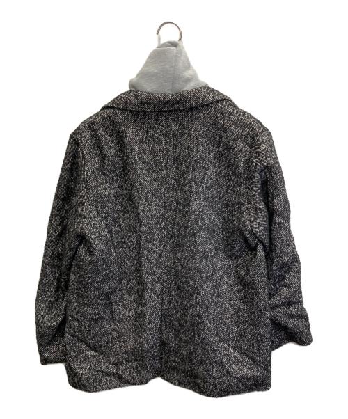 Mila Owen（ミラオーウェン）Mila Owen (ミラオーウェン) フードドッキングシングルブレストジャケット ブラックの古着・服飾アイテム