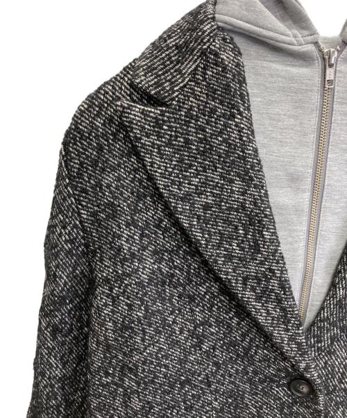 Mila Owen（ミラオーウェン）Mila Owen (ミラオーウェン) フードドッキングシングルブレストジャケット ブラックの古着・服飾アイテム