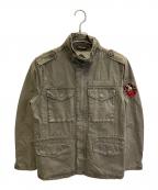 pretty greenプリティーグリーン）の古着「ワッペン付ミリタリージャケット」｜カーキ