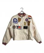butwinバトウィン）の古着「ヴィンテージワッペンカスタムブルゾン」｜アイボリー