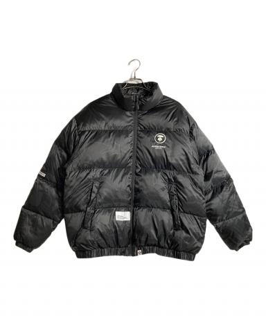 AAPE NOW ブラック ダウンジャケット Sサイズ AAPE BY A BATHING APE（エーエイプバイアベイシングエイプ） ダウン