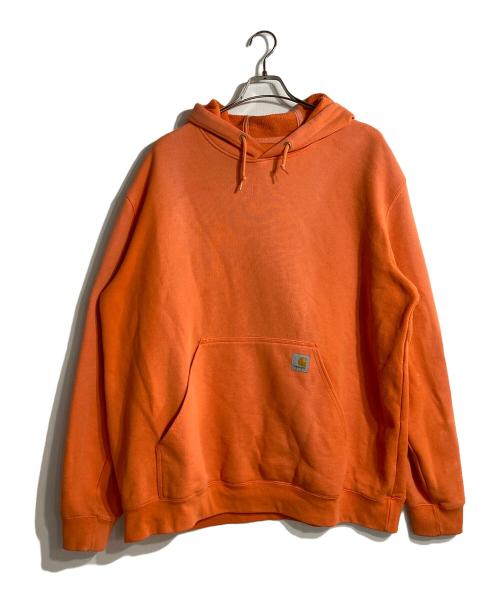 CarHartt（カーハート）CarHartt (カーハート) 袖プリントパーカー オレンジ サイズ:XLの古着・服飾アイテム