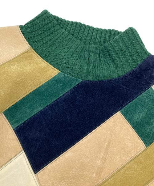 KOMAN SPORTS（コーマンスポーツ）KOMAN SPORTS (コーマンスポーツ) スウェード切替ニット グリーン サイズ:XXLの古着・服飾アイテム
