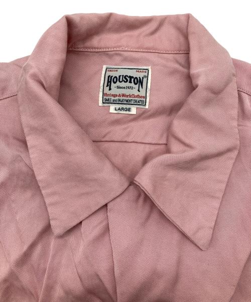 HOUSTON（ヒューストン）HOUSTON (ヒューストン) BOWLING SHIRT ピンク サイズ:Lの古着・服飾アイテム