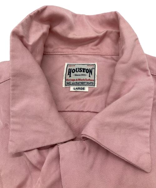 HOUSTON（ヒューストン）HOUSTON (ヒューストン) BOWLING SHIRT ピンク サイズ:Lの古着・服飾アイテム