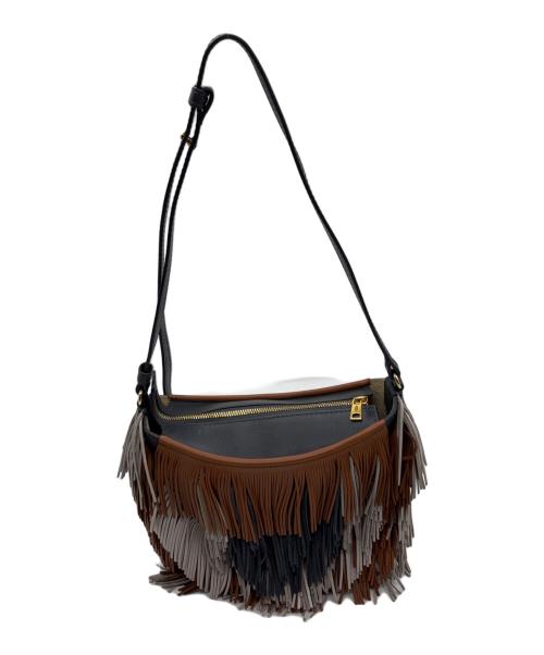 J&M DAVIDSON（ジェイ＆エム デヴィッドソン）J&M DAVIDSON (ジェイ＆エム デヴィッドソン) フリンジショルダーバッグ/MINI FIESTA グレー×ブラウンの古着・服飾アイテム