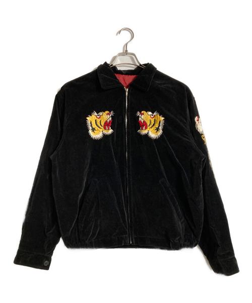 USED（ユーズド）USED (ユーズド) ベロア刺繍スカジャン ブラック サイズ:FREEの古着・服飾アイテム