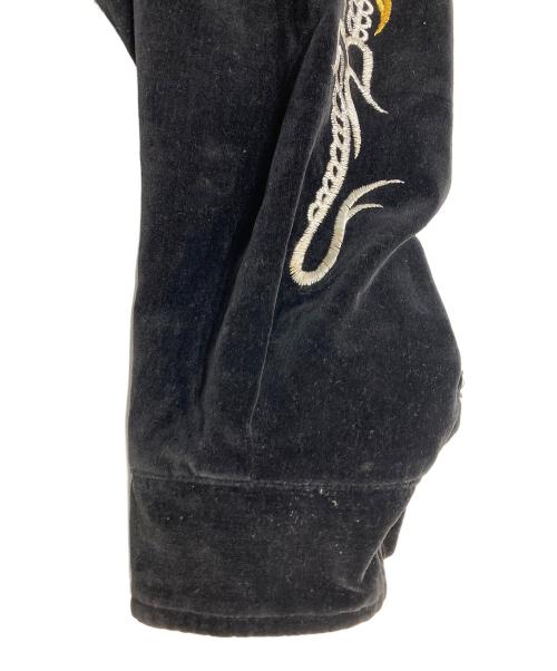 USED（ユーズド）USED (ユーズド) ベロア刺繍スカジャン ブラック サイズ:FREEの古着・服飾アイテム