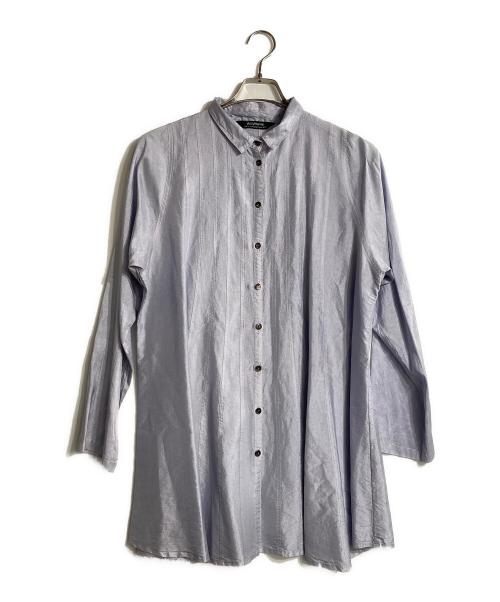 YACCO MARICARD（ヤッコマリカルド）YACCO MARICARD (ヤッコマリカルド) シルクブラウス ブルー サイズ:L-LLの古着・服飾アイテム