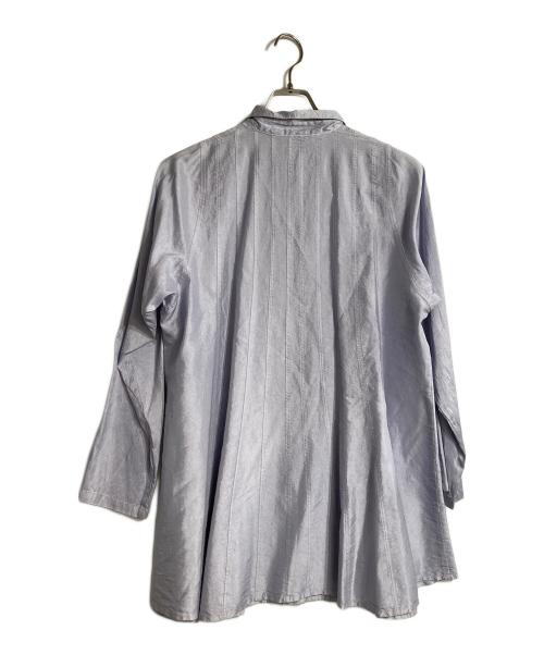 YACCO MARICARD（ヤッコマリカルド）YACCO MARICARD (ヤッコマリカルド) シルクブラウス ブルー サイズ:L-LLの古着・服飾アイテム
