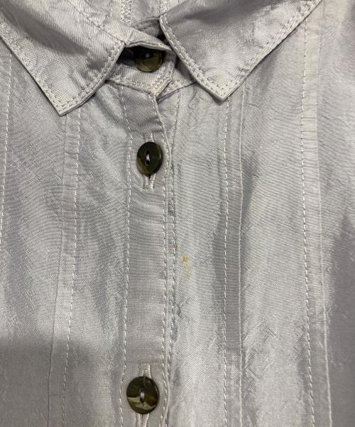 YACCO MARICARD（ヤッコマリカルド）YACCO MARICARD (ヤッコマリカルド) シルクブラウス ブルー サイズ:L-LLの古着・服飾アイテム