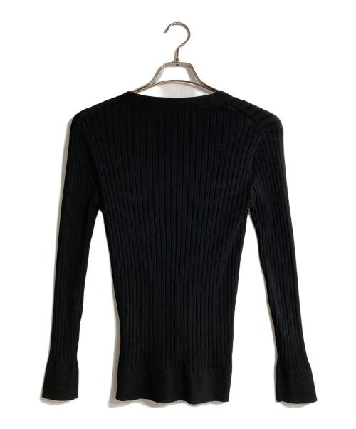 SOEJU（ソージュ）SOEJU (ソージュ) ワイドリブVネックカーディガン ブラック サイズ:FREEの古着・服飾アイテム